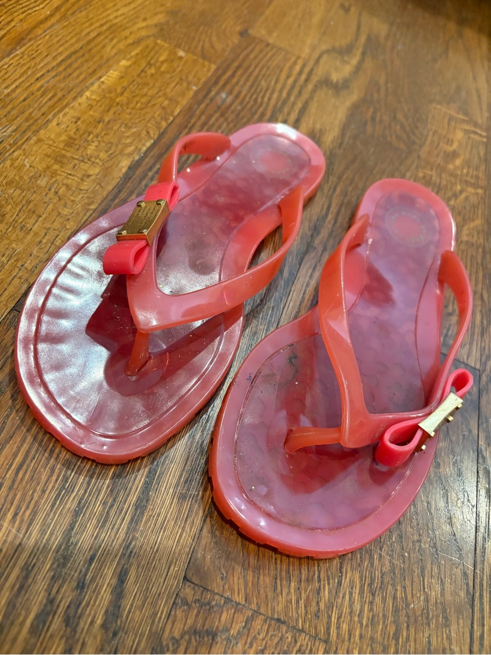Marc Jacobs Red Jelly Bow Thong Sandals - Picture 3 of 7